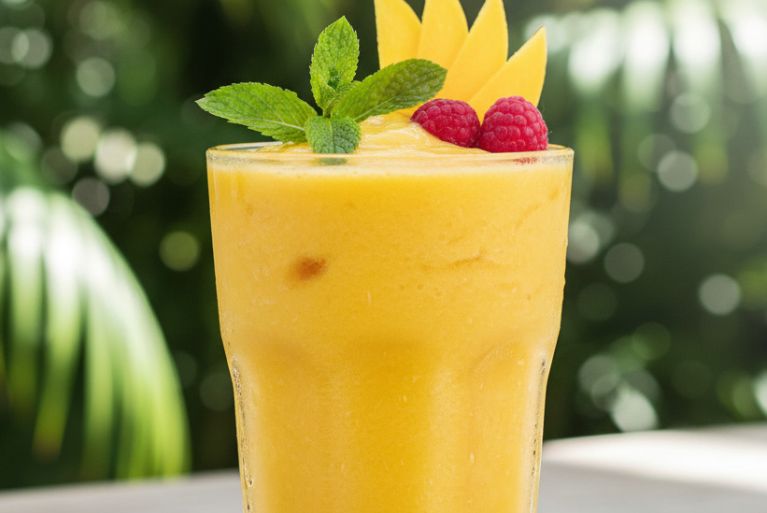 Batido Energético de Mango y Plátano con Yogurt Natural